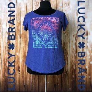 XXL LUCKY BRAND PURPLE PATTERNED T SHIRT GRAPHIC